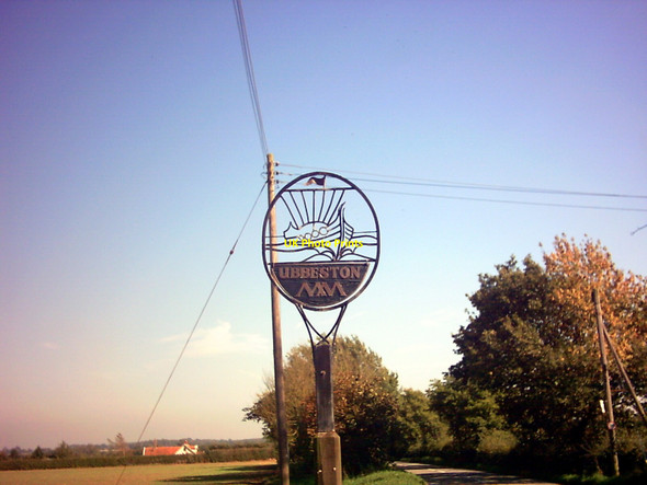 Photo 6"x4" Ubbeston Village Sign Heveningham c2006