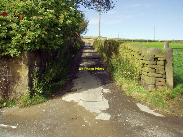 Photo 6"x4" Chapel Lane, adjacent to the graveyard of Blackshaw Head Methodist Church Blackshaw Head c2005