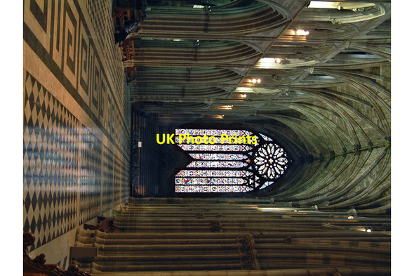 Photo 6"x4" Worcester Cathedral Nave and West window Worcester c2004