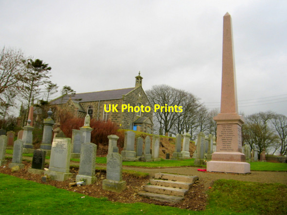 Photo 6"x4" War memorial and disused country kirk, near to Auchnagatt Auchnagatt c2007