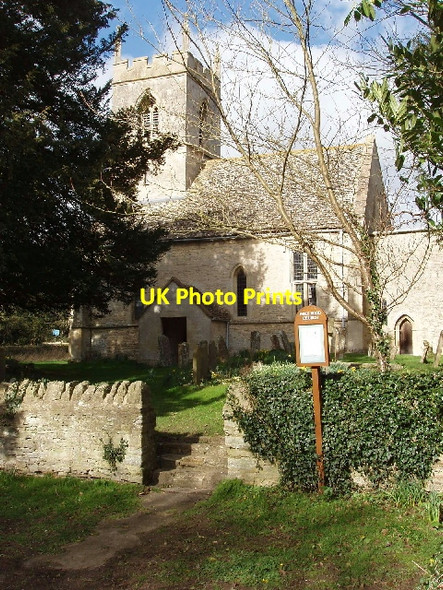 Photo 6"x4" Woodeaton Church from the south Woodeaton c2007