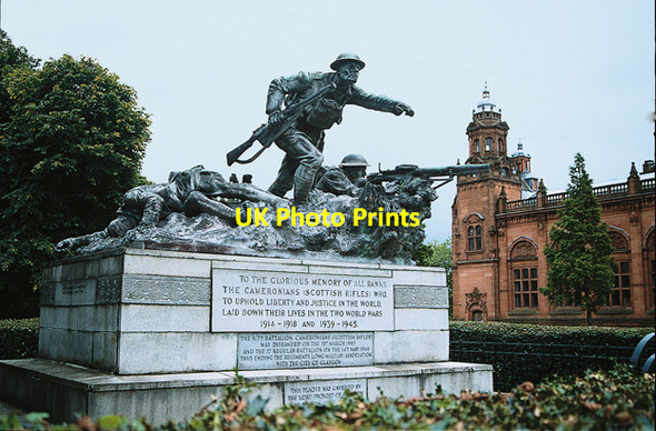 Photo 6"x4" War memorial to all ranks of Cameronians, Kelvingrove Park Glasgow c2002