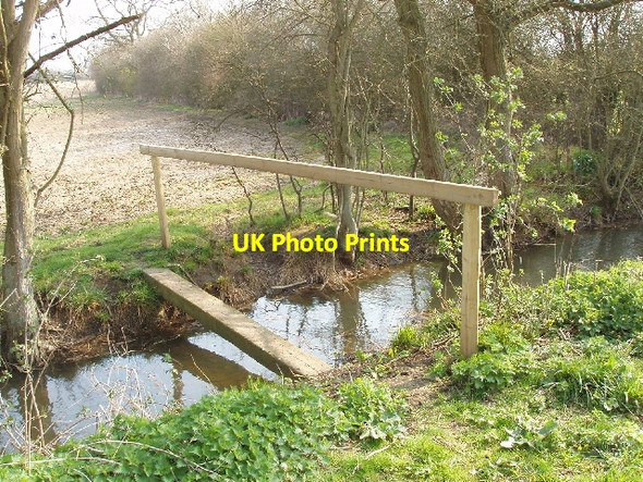 Photo 6"x4" Footbridge by Black Leys wood Heathfield Village c2007