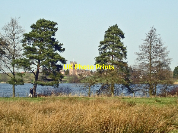 Photo 6"x4" Big Mere and Marbury church Marbury c2007