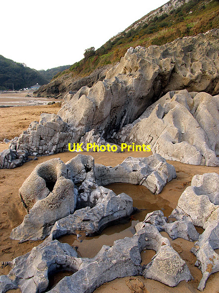 Photo 6"x4" Rocky Outcrop at Caswell Caswell\/SS5987 c2007