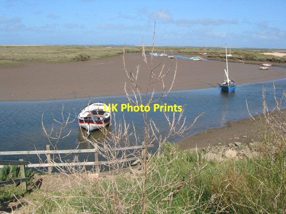 Photo 6"x4" Creek winding through Stiffkey Salt Marshes Stiffkey c2004