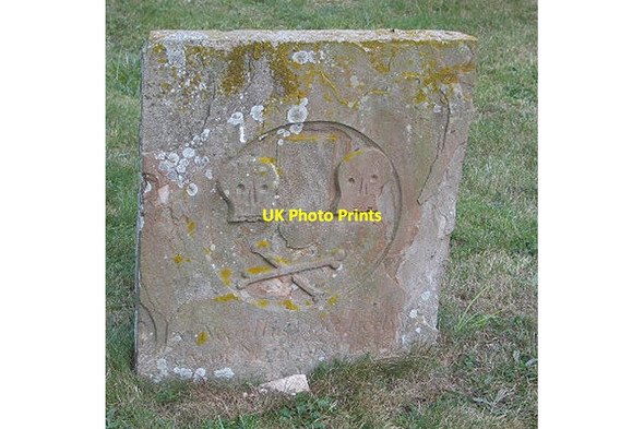 Photo 6"x4" Weathered gravestone, St John the Baptist, Stiffkey Cockthorpe c2002
