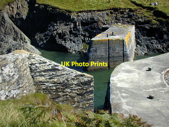 Photo 6"x4" Breakwaters at Porthgain Porthgain c2003