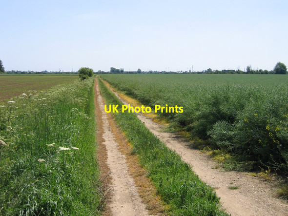Photo 6"x4" Farm track off Meadow Road, Langtoft, Lincs Market Deeping c2007