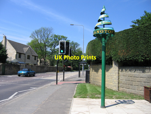 Photo 6"x4" Village sign, Langtoft, Lincs Market Deeping c2007