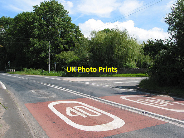 Photo 6"x4" Road junction with speed limit reminders, Kilcot Kilcot c2007
