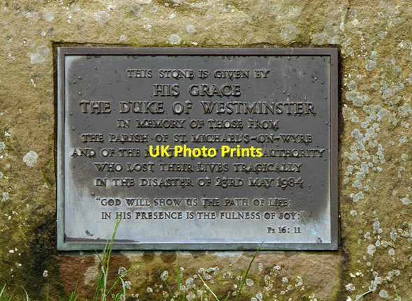 Photo 6"x4" Plaque commemorating the 1984 Abbeystead Explosion Abbeystead c2007