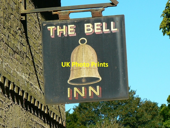 Photo 6"x4" Pub sign, the Bell Inn, Imber Imber c2007