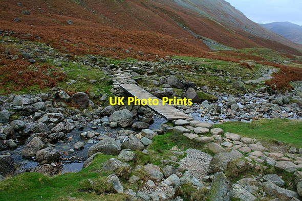 Photo 6"x4" Footbridge Over Mickleden Beck Langdale Pikes c2007