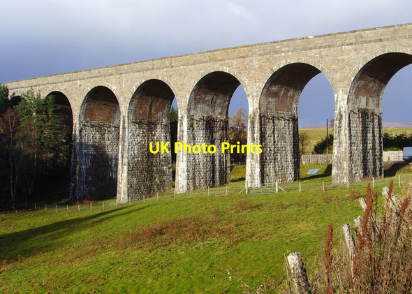 Photo 6"x4" Railway Viaduct  at Tomatin Tomatin c2007