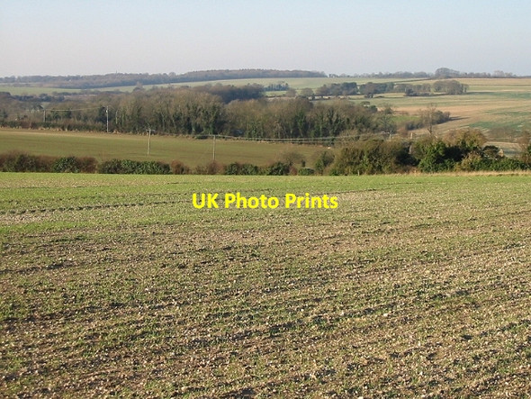 Photo 6"x4" View across fields to Little Mongeham Little Mongeham c2007