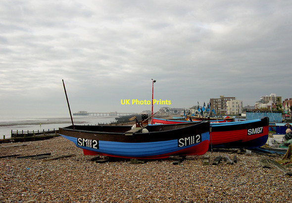 Photo 6"x4" Boats on the Beach, Worthing, West Sussex East Worthing c2007