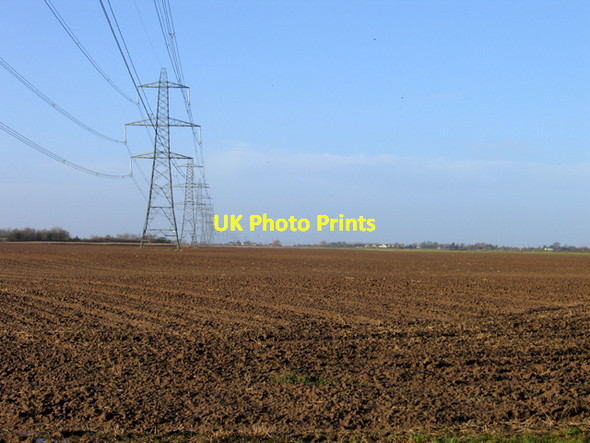 Photo 6"x4" Pylons crossing Donington Wykes, Donington, Lincs Donington Eaudike c2008