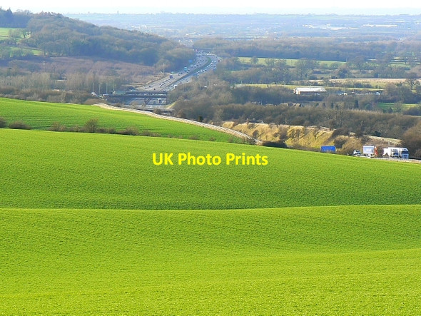Photo 6"x4" Farmland between the Ridgeway and the M4, Liddington Liddington c2008