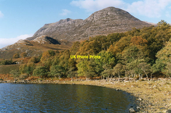 Photo 6"x4" Loch Maree shoreline, in Autumn Anancaun c1997