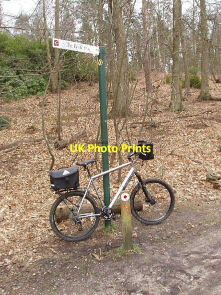 Photo 6"x4" Signpost and bike, Swinley Forest Birch Hill\/SU8766 c2008