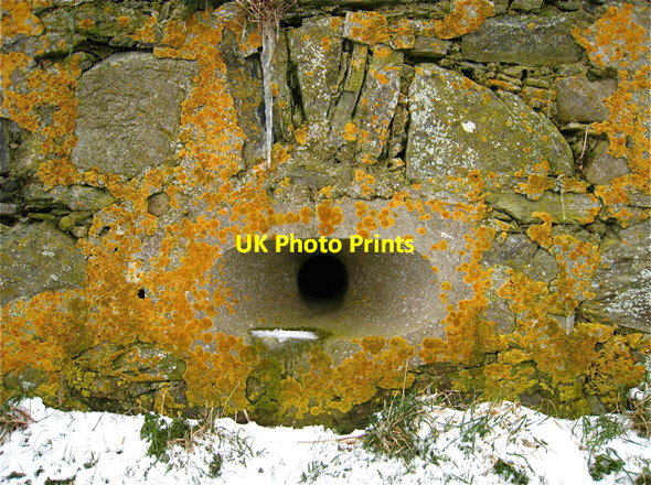 Photo 6"x4" Newburgh: Gunport, lichens and ice at Knockhall Castle Newburgh\/NJ9925 c2008