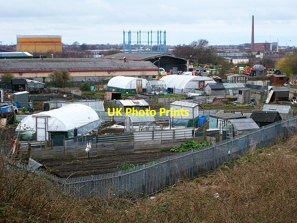Photo 6"x4" Allotments by St. Nicholas Bridge Carlisle c2008