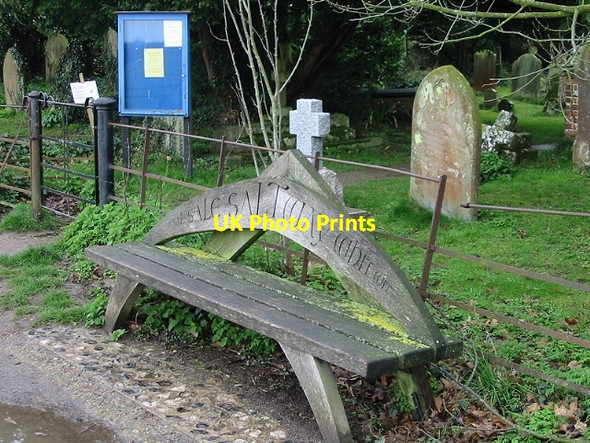 Photo 6"x4" Bench outside Blean church Blean c2008