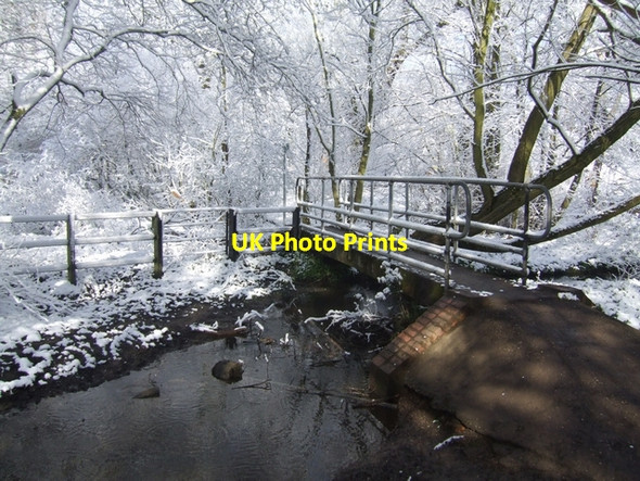 Photo 6"x4" Bridge in spring snow on the Monarch's Way Bushbury\/SJ9203 c2008