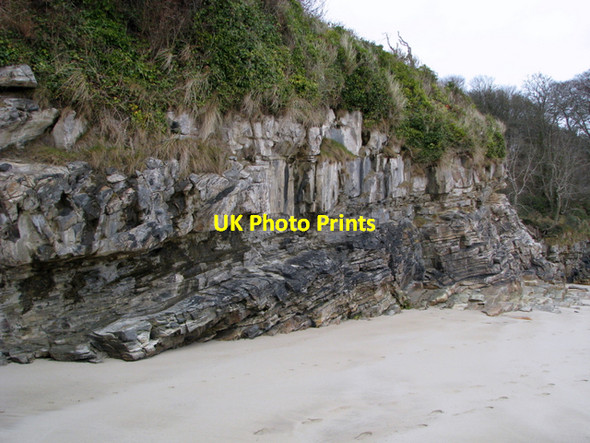 Photo 6"x4" Rock strata, Marble Hill Strand Portnablahy c2008