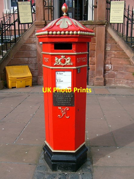 Photo 6"x4" Replica Victorian pillar box outside the Old Town Hall Carlisle c2008