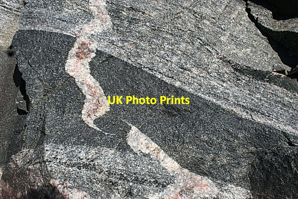Photo 6"x4" Gneiss, Amphibolite and Granite Loch na Fiacail c2008