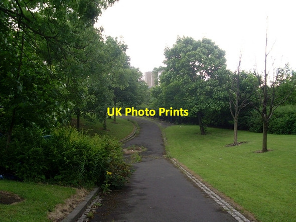 Photo 6"x4" Pedestrian path by the motorway Glasgow c2008