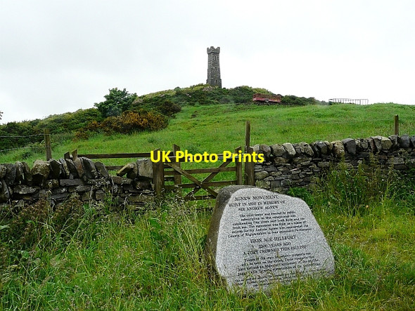 Photo 6"x4" Agnew Monument and hill fort Leswalt c2008
