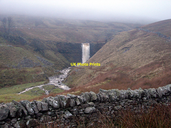 Photo 6"x4" Force Gill Waterfall viewed from the path at Smithy Hill Ribble Head\/SD7779 c2007