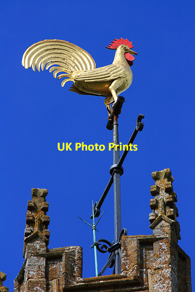 Photo 6"x4" Church Tower Weathervane - Hinton St George Dinnington\/ST4012 c2008