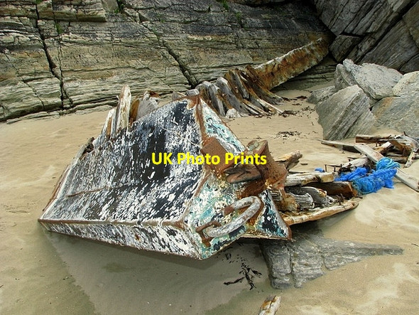 Photo 6"x4" Shipwreck, Clonmass Bay Downies\/C1038 c2008