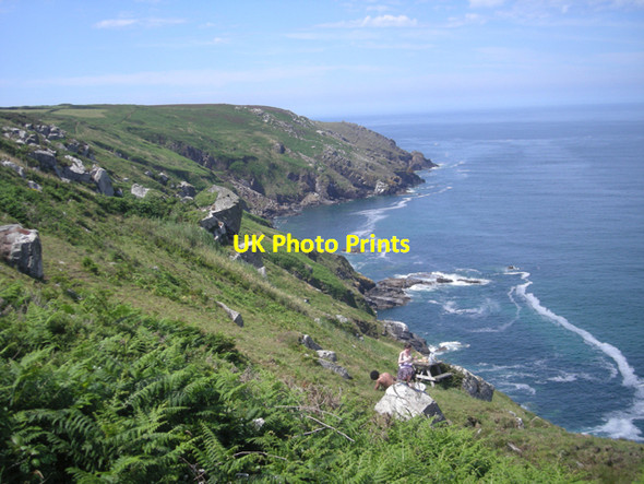 Photo 6"x4" Picnicking at Trevalgan cliffs Trevalgan c2008