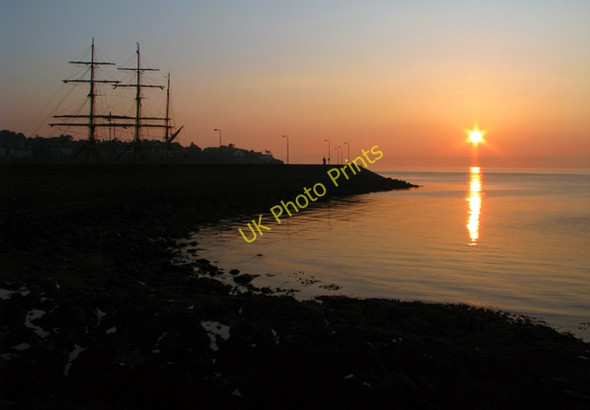 Photo 6"x4" Belfast Lough sunset Bangor\/J5081 c2009