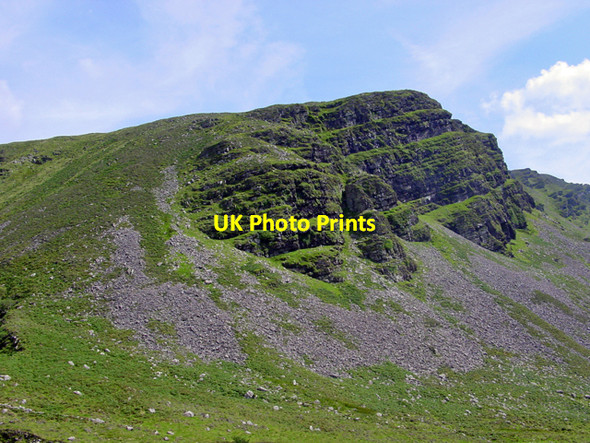Photo 6"x4" Cliffs and scree above a valley Anascaul c2003