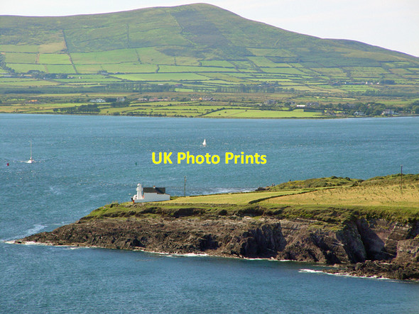 Photo 6"x4" Cliffs and lighthouse before Dingle Bay Dingle\/Q4400 c2003