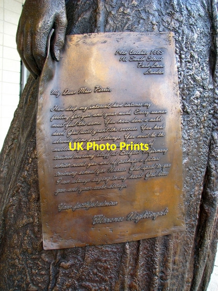 Photo 6"x4" Ella Pirrie statue, Belfast City Hospital [detail] Belfast c2008