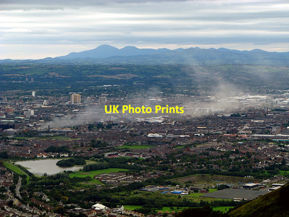 Photo 6"x4" Belfast and the Mourne Mountains from McArts Fort Newtownabbey c2008
