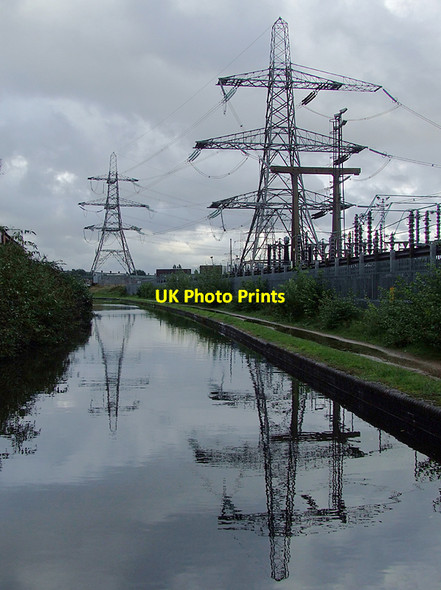 Photo 6"x4" Canal and Pylons near Nechells in Birmingham Birmingham c2008