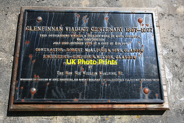 Photo 6"x4" Glenfinnan Viaduct Plaque Glenfinnan c2008