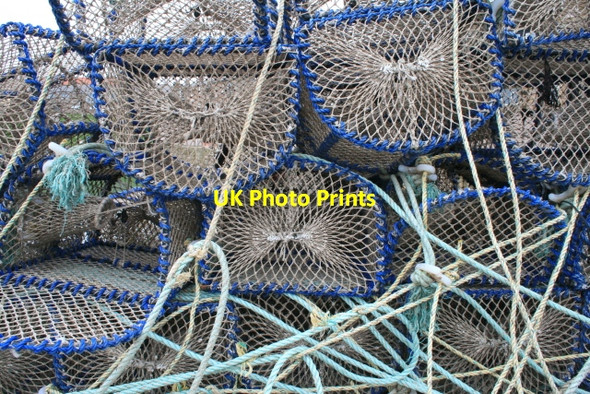 Photo 6"x4" Lobster Pots Seahouses c2008