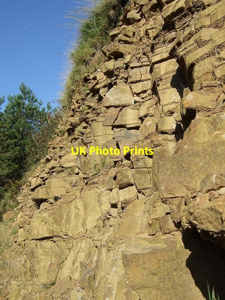 Photo 6"x4" Rock Feature alongside Garw Forestry Walk Pontycymer c2008