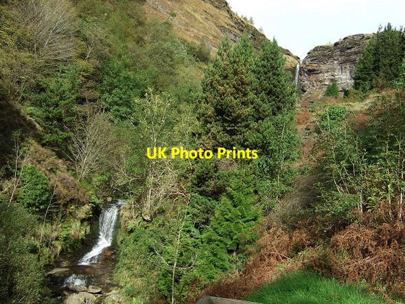 Photo 6"x4" Waterfalls at Cwm Lluest, Penpych Woodland Park Blaenrhondda c2008