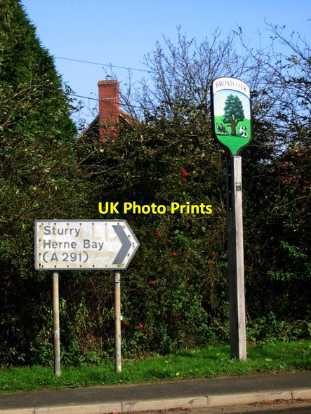 Photo 6"x4" Broad Oak village sign Broad Oak\/TR1661 c2008