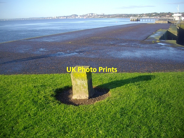 Photo 6"x4" Boundary Stone, Broughty Castle Tayport c2008